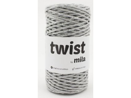 TWIST MILA 3 mm - šedá stříbrná