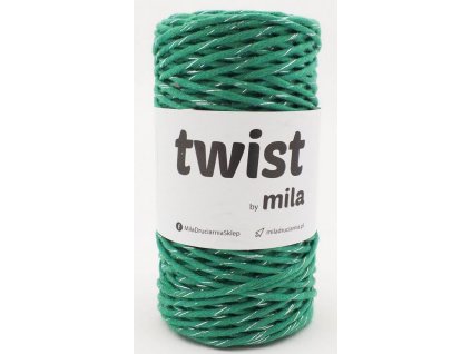 TWIST MILA 3 mm - trávová stříbrná