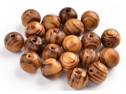 Dřevěný korálek lakovaný 10 mm - strip buk