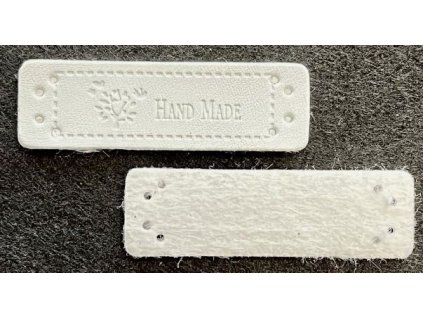 Handmade štítek - 15 x 50 mm - bílá