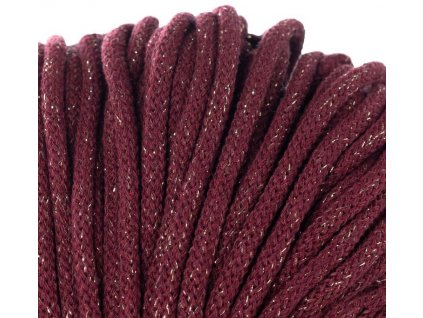 Bavlněná šňůra RADKAR Premium 5 mm - 380 bordo zlatá