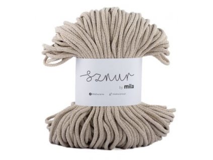 Bavlněná šňůra MILA  Glitter 5 mm  - zlatá