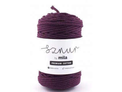 Bavlněná šňůra MILA Premium Cotton 5 mm - baklažán