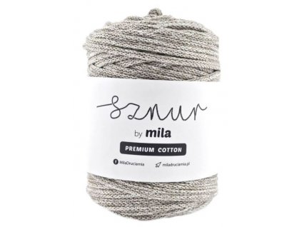 Bavlněná šňůra MILA Premium Cotton 5 mm - béžovokrémová melange