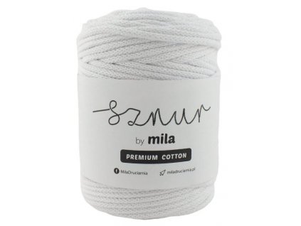 Bavlněná šňůra MILA Premium Cotton 5 mm - bílá perlová