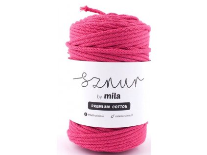 Bavlněná šňůra MILA Premium Cotton 5 mm - fuksiová
