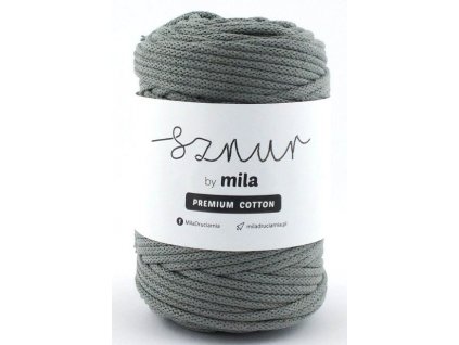 Bavlněná šňůra MILA Premium Cotton 5 mm - inox