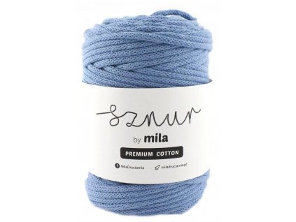 Bavlněná šňůra MILA Premium Cotton 5 mm - jeansová jasná