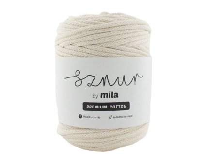 Bavlněná šňůra MILA Premium Cotton 5 mm - krémová perla