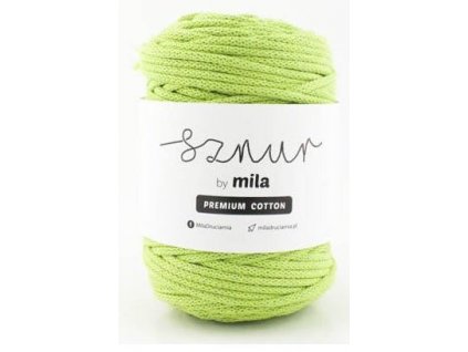 Bavlněná šňůra MILA Premium Cotton 5 mm - limetková