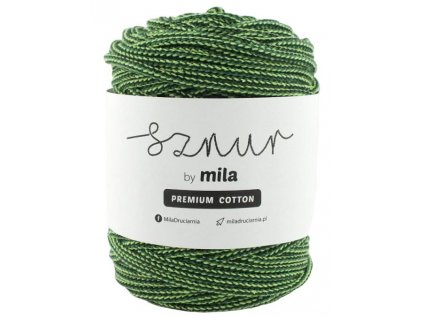 Bavlněná šňůra MILA Premium Cotton 5 mm - mix zelená