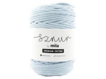 Bavlněná šňůra MILA Premium Cotton 5 mm - modrá blankytná