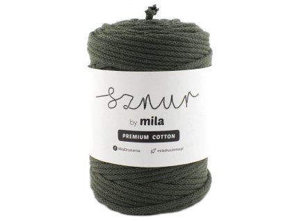 Bavlněná šňůra MILA Premium Cotton 5 mm - olivová