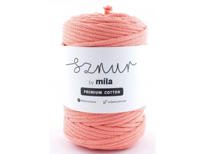Bavlněná šňůra MILA Premium Cotton 5 mm - lososová jasná