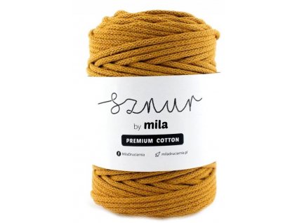 Bavlněná šňůra MILA Premium Cotton 5 mm - hořčicová