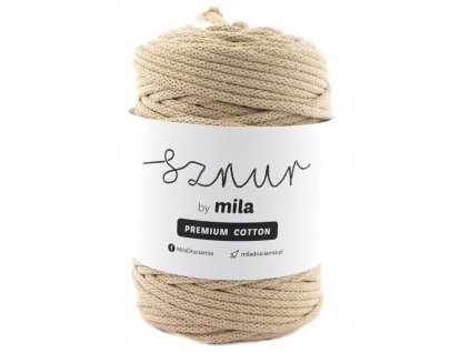 Bavlněná šňůra MILA Premium Cotton 5 mm - písková