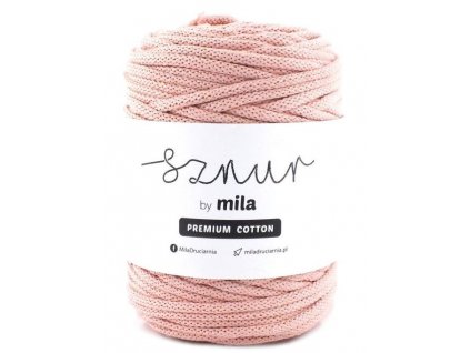 Bavlněná šňůra MILA Premium Cotton 5 mm - růžové zlato
