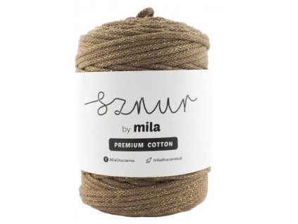 Bavlněná šňůra MILA Premium Cotton 5 mm - staré zlato