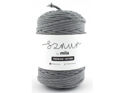 Bavlněná šňůra MILA Premium Cotton 5 mm - šedá tmavá