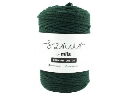 Bavlněná šňůra MILA Premium Cotton 5 mm - zelená lahvová