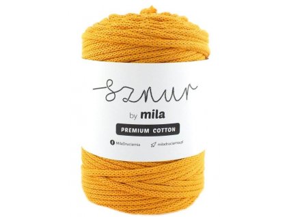 Bavlněná šňůra MILA Premium Cotton 5 mm - žlutá