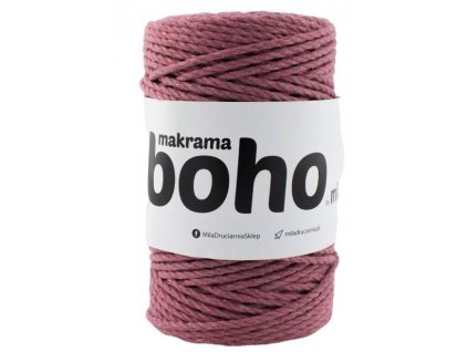 Mila Macrame BOHO 3ply 4 mm - starorůžová tmavá