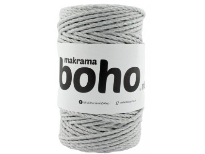 Mila Macrame BOHO 3ply 4 mm - šedá světlá