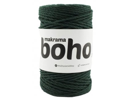 Mila Macrame BOHO 3ply 4 mm - zelená lahvová