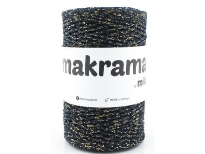 Bavlněná šňůra MILA Makrama 2 mm - granátová zlatá