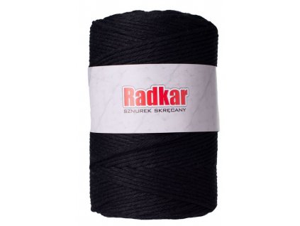 Bavlněná šňůra Radkar Macrame 3 mm - černá 200 m