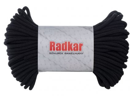 Bavlněná šňůra RADKAR 7 mm - 900 černá