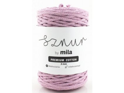 Bavlněná šňůra MILA Premium Cotton 3 mm - starorůžová