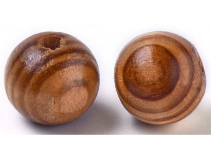 Dřevěný korálek lakovaný 25 mm - strip buk