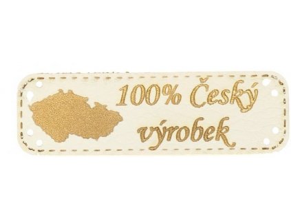 Handmade štítek MAPA 100% Český výrobek 15 x 48 mm - bílá