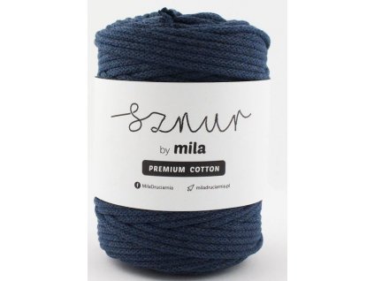 Bavlněná šňůra MILA Premium Cotton 3 mm - jeansová