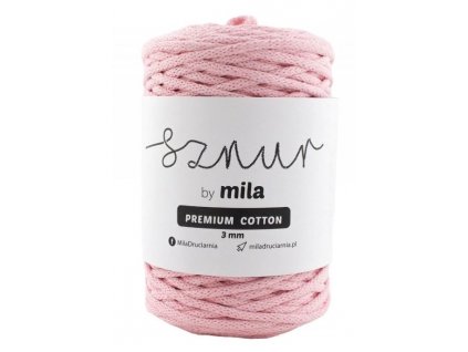 Bavlněná šňůra MILA Premium Cotton 3 mm - růžová