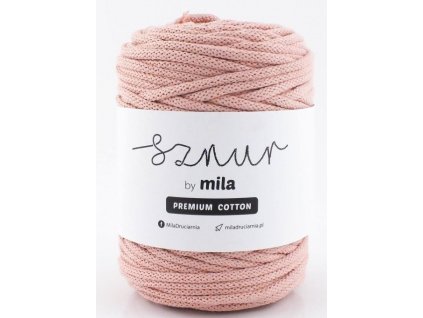 Bavlněná šňůra MILA Premium Cotton 3 mm - růžové zlato