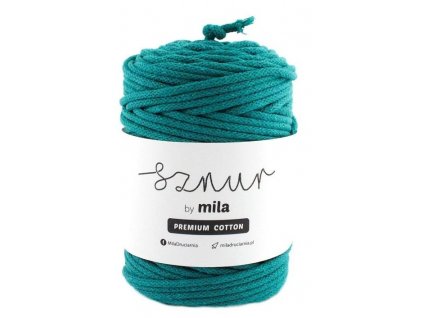 Bavlněná šňůra MILA Premium Cotton 3 mm - smaragdová