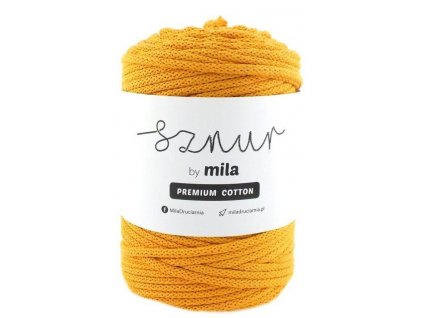 Bavlněná šňůra MILA Premium Cotton 3 mm - žlutá