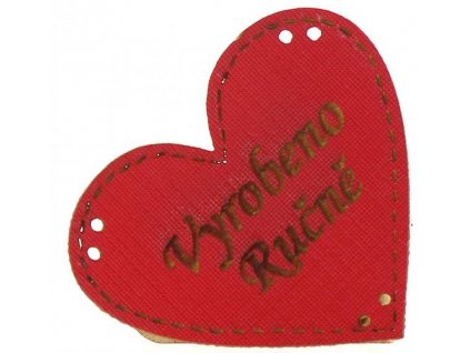 Handmade štítek Vyrobeno ručně - červené srdce