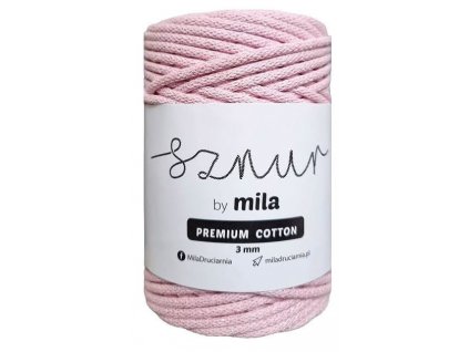 Bavlněná šňůra MILA Premium Cotton 3 mm - růžová perla