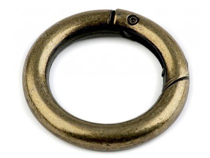 Karabina kulatá na kabelky Ø25 mm - staromosaz