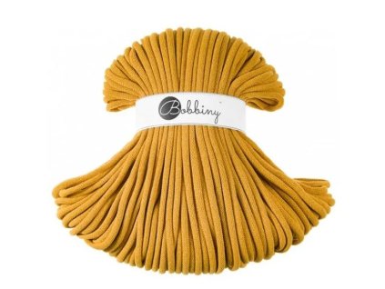 Bavlněná šňůra Bobbiny Jumbo 9 mm - hořčice / mustard