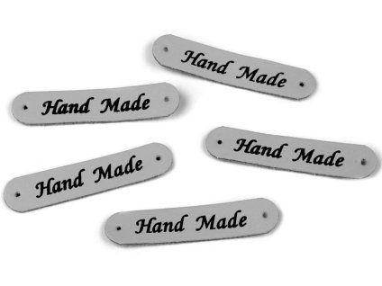 Handmade štítek - 10 x 48 mm - šedá světlá
