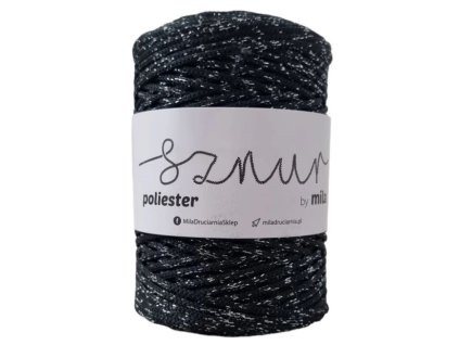 Polyesterová šňůra MILA 3 mm / 200m - černá stříbrná