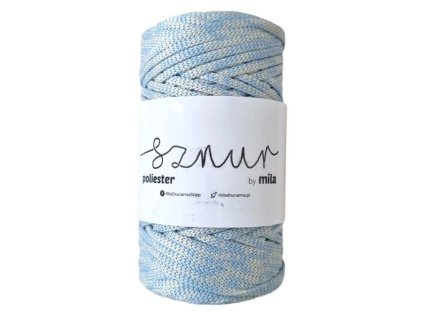 Polyesterová šňůra MILA 5 mm / 100m - melange modrá / ecru
