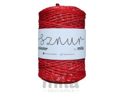 Polyesterová šňůra MILA 3 mm / 200m - červená zlatá