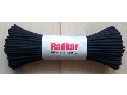 Bavlněná šňůra na šití RADKAR 5 mm - 900 černá