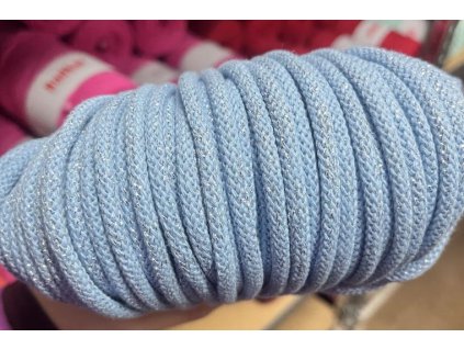 Bavlněná šňůra RADKAR Premium 5 mm - 400 blankytná stříbrná