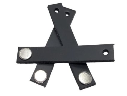 Kožené poutko se stříbrným nýtem 90 mm - černé